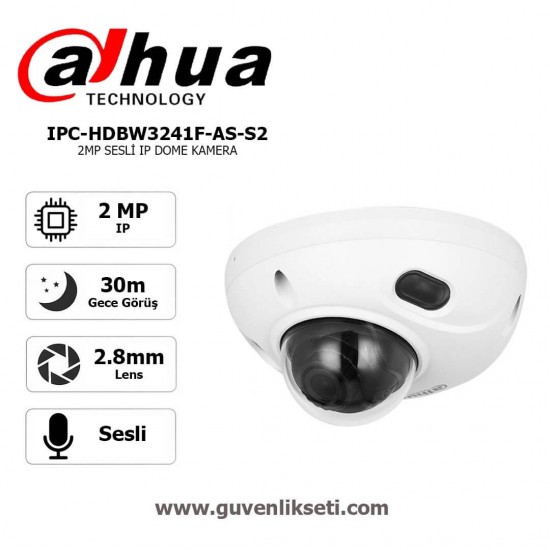 dahua ipc-hdbw3241f-as-s2 ip dome kamera